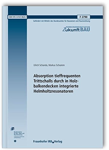 Preisvergleich Produktbild Absorption tieffrequenten Trittschalls durch in Holzbalkendecken integrierte Helmholtzresonatoren. Abschlussbericht. (Forschungsinitiative Zukunft Bau)