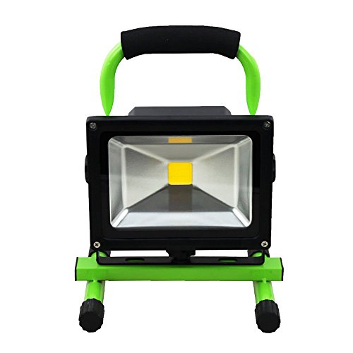Hengda® LED 10W Handlampe High Power Akku Baustrahler Scheinwerfer Warmweiß Fluter Aluminium Wasserdicht IP65 für den Innen- und Außenbereich, Grün - 6