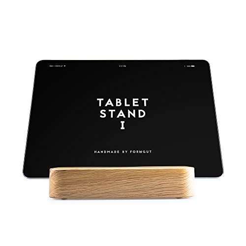 FORMGUT // iPad Ständer Holz, Tablet-halter für iPad Pro, Mini 2, 2 Winkel Neigungen, Schreibtisch, Bett oder Boden Halterung // Handmade in Germany // Eiche Massivholz - 4