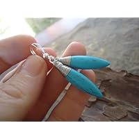 ♥ TÜRKISE HOWLITE STEINE ♥ gewrappte Ohrringe