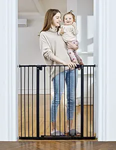 InnoTruth Extra Tall Baby Gate for for Stairs and Doorways, 29? to 39.6? Adjustable Width with 36? Height,Dog Gate with Wall Pressure Mounted Frame, Auto Close Baby Gates for Toddler and Pet