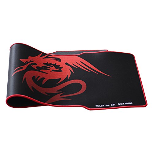 RED DRAGON – EXCO Extra Extended Gaming Mouse Pad , 35 x 12 x 5mm Thick , Large Mouse mat with Smooth Surface and Precise Tracking (Black) (RED) by EXCO - 2