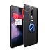 Produktbild OnePlus 6 Hülle, OnePlus 6 Handyhülle mit Ring Kickstand - Mosoris Premium Silikon Shell mit 360 Grad Drehbarer Ständer und Handyhalterung Auto Magnet Ring , Dual Layer Stoßfest Rüstung Schutzhülle Bumper Tasche Case Cover für OnePlus 6, Schwarz + Blau