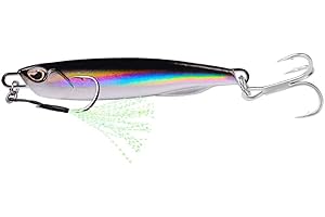 GIERZIJIA Esca per pesci, esca dura che affonda lentamente, con gancio singolo e gancio per gli acuti, 10g/15g/20g/30g/40g/50g/60g Long Cast Lead Jigging esche da pesca per acqua salata e acqua dolce