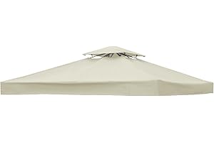 Green Bay 2-Tier Replacement Top Fabric for 3x3m Gazebo Pavilion Roof Canopy Ivory
