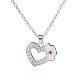 Skyrim, collana con pendente a forma di cuore con cristalli e cappellino da infermiera, un regalo squisito e formale per la cerimonia di laurea