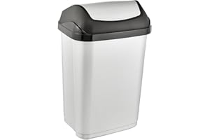 KEEEPER OKT 2053706 Swing-Bin Poubelle Plastique Argent/Anthracite 25 L