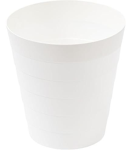 Luxe Metalen Afvalbak 10L, Open Top Dubbellaags Prullenbak Vloer Staande met Faux Leder Bedekt - Afvalmand Stofbakken voor Keuken Badkamer Hotel Office (Sky Blue