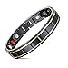 Produktbild ZSML Mens Magnetic Bracelet mit Health 4 Element-Magneten für Arthritis-Schmerzlinderung, Gold Black-Men's