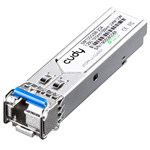 Cudy SM100GSB-20A Module Gigabit SFP 1,25 Gbit/s, DDM, Interface LC Mono-Mode 1.25G 1000Base SX, Longueur d'onde de 1 310 nm, Distance jusqu'à 20 km