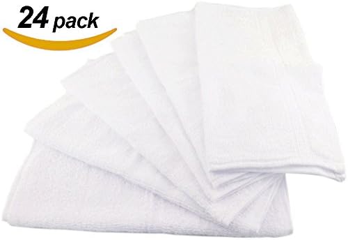 ROHI Salon Towels Easy Care, Ringspun Cotton for Maximum Softness and Absorbency, 24-pack - White (30cm x 30cm)