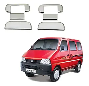 Auto Spare World ABS Plastic Door Handle Chrome Cover/Catch Cover for Maruti Eeco 2010-2018- Silver (Set of 4 Pcs.)