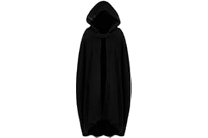 Tasty Life Capa Con Capucha De Terciopelo Capa Larga Traje De Fiesta De Halloween Traje Medieval Capa De Bruja Capa Negra Capa De Traje De Cosplay De Niño Adulto