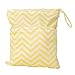 2-Zip Baby Cloth Diaper Bag Wave Pattern Yellow and White