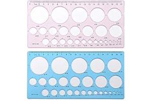 JKJF - Righello a forma di cerchio, in plastica trasparente, lavabile, per disegnare, dipingere e dipingere, 4 pezzi