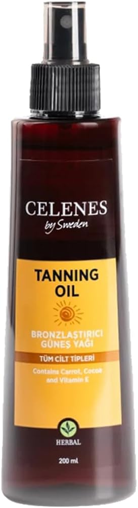Celenes By Sweden Herbal Bronzlaştırıcı Güneş Yağı 200 ml, CLN4965