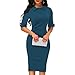 Produktbild verfügbaren Angebote,kleider Ronamick Frauen Retro Bodycon unter dem Knie formale Büro Kleid Pencil Kleid mit Rücken Reißverschluss (Blau, M)