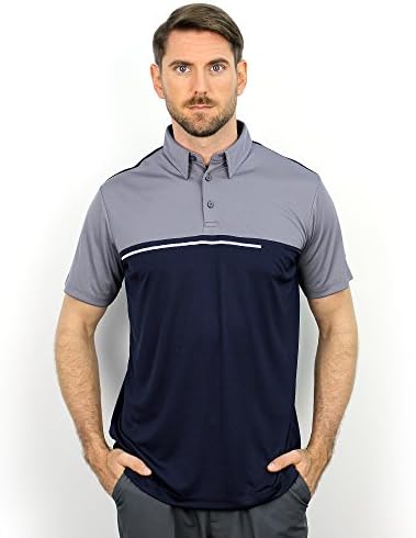 Walrus Ken Colour Block Golf Polo Shirt (Estate Blue, Medium (40-42))
