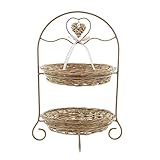 Material: 100% Eisen Frank Flechtwaren Etagere Weidenherz