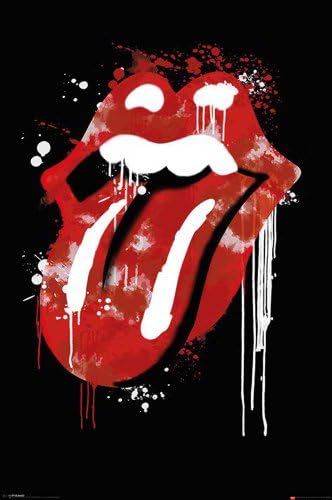Poster Rolling Stones Graffiti Lips with 2x Poster Holders multicoloured