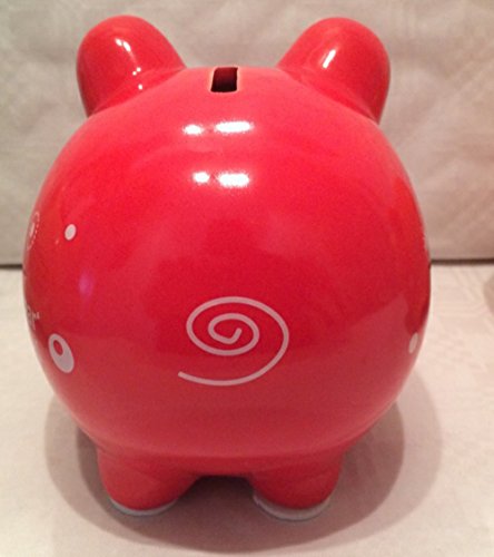 Sparschwein mit Spruch • 4 verschiedene Schweine zur Auswahl • 11,5 cm hoch • Spardose Sparbüchse • Geschenkidee (Schwein rot) - 4