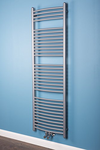 Preisvergleich Produktbild Handtuchheizkörper Badheizkörper 1600x500mm Silber gebogen