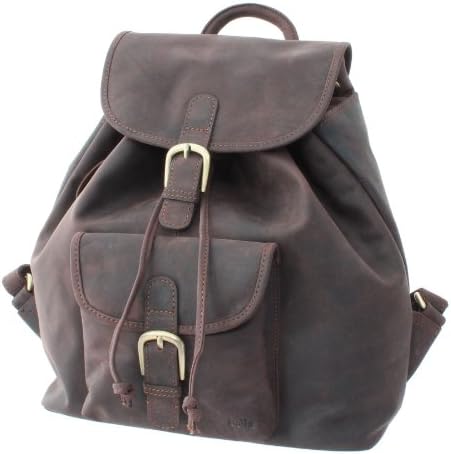 BollaBags Safari Collection Nubuck Leather BOTSWANA Drawstring Backpack BL98 Brown