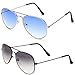 Sheomy Unisex Combo Pack of Aviator Sunglasses for Girls and Boys - Mirrored Sunglasses ( Silver Ligth Blue - Half Black) RS.299.00