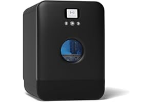 DAAN TECH Bob - Lave-vaisselle Compact 3 Couverts Encastrable - Pose Libre, Avec Réservoir, Portable - Séchage Naturel - Assiette 29 cm - Label Origine France Garantie, Eco-Conçu (Black)