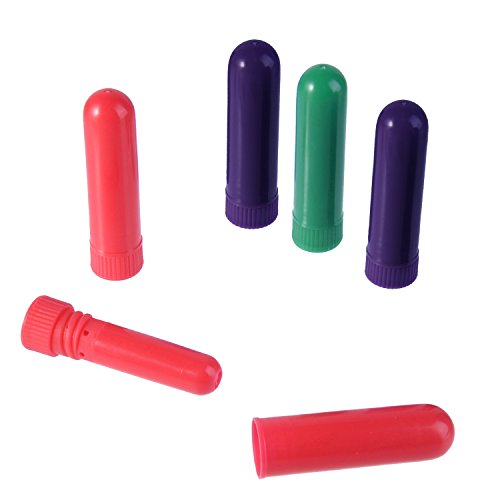 eBoot 24 Sets Ätherisches Öl Aromatherapie Röhren Inhalator Sticks Leer Nasen Inhalatoren und 2 Stück Polyethylen Pipette, 6 Farben - 7