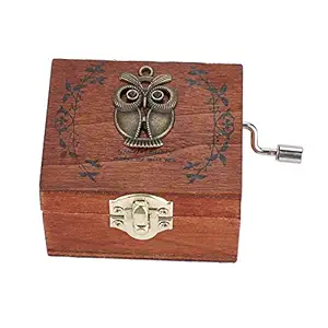 Mini Music Box, No Battery Required Attractive Decoration Mechanical Music Box Classic Craft for Christmas/Birthday/Wedding(Owl Pattern)