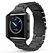 Produktbild MoKo Fitbit Blaze Armband - Edelstahl Replacement Wrist Band Watchband Strap Uhrenarmband Erstatzband mit Metallschließe und Schnalle Watch Band für Fitbit Blaze Smart Fitness Watch, Schwarz