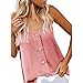 Produktbild Luckhome Damen Blusen Einfarbig Ärmellos Tunika Mit Oberteile Crop Vorne V-Ausschnitt t-Shirt,Mode Frauen Weste Ärmelloses Hemd Bluse Casual Tank Tops(Rosa,XL)