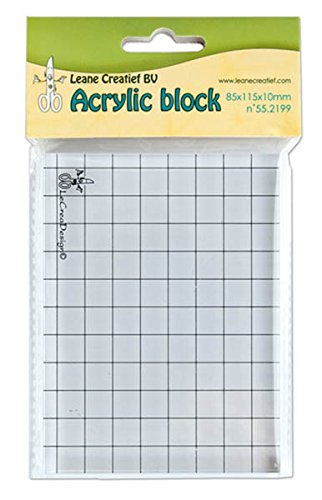 Leane Creatief Acrylic block Acryl-Stempelblock 8,5 cm x 11,5 cm, für Clearstempel, Dicke ca. 10 mm