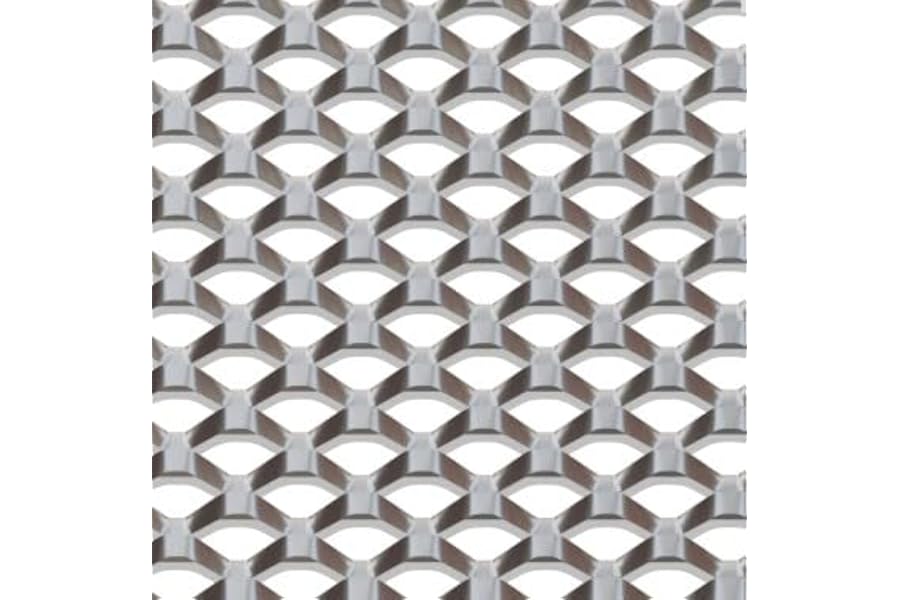 20mm x 14mm Grey Powder-Coated Aluminium Expanded Mesh Sheet - 2mm Thick, Durable & Lightweight for DIY Projects and Professional Use (300 x 1200mm Sheet)