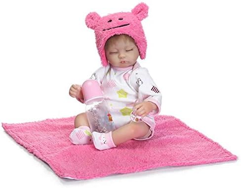 Soft Awake Boy + Asleep Girl Twins Baby Nurturing Dolls 17''42Cm Soft Silicone Cloth Body Reborn Baby Doll For Sale Fashion Kids Birthday Gifts,Girl Doll?17 Inches About 43Cm for Patients with Anxiety Disorder