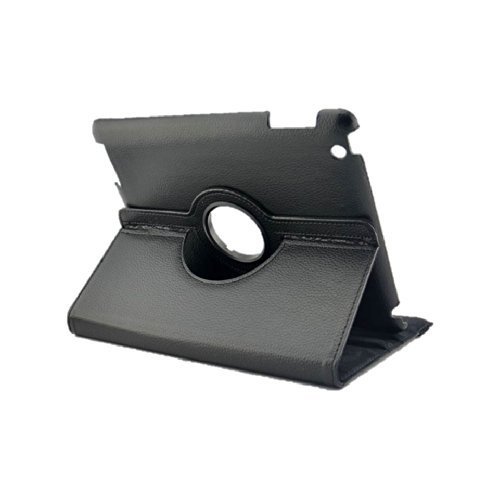 Schutzhülle Ständer aus Kunstleder 360 Grad drehbar für Apple iPad 2,3,4 & iPad Air 5.Gen. iPad Mini iPad Mini2 inkl. Bildschirmschutzfolie & Stylus-Stift - Schwarz, iPad Mini