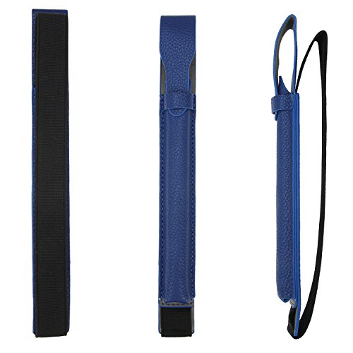 Apple Pencil hülle halter, SOCU Premium-PU Leder Bleistift Taschen Sleeve abnehmbare Beutel-Abdeckung für Apple-Bleistift für iPad Pro 9.7, 12.9 Zoll tiefblau - 2