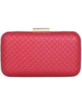 Damara® Elegant Damen Einfarbig Party Clutch Abendtasche Mit Karo Mustern