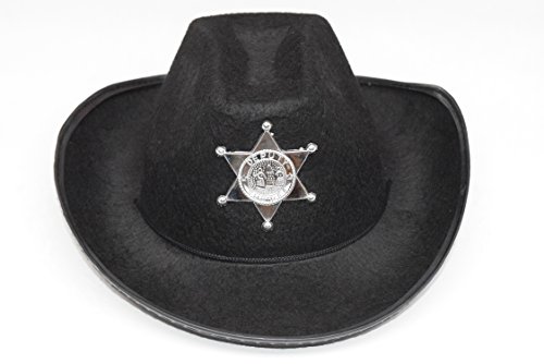 Preisvergleich Produktbild kaiser24 Cowboyhut Karneval Kinder Revolverheld Hut (Schwarz / Schwarz)