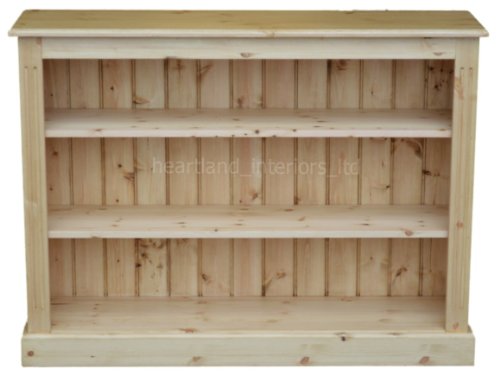 Solid Pine Bookcase, 3ft x 4ft Handcrafted & Waxed Adjustable Storage Display Shelving Unit, Bookshelves. Choice of Colours. No flat packs, No assembly (BK5)