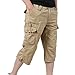 Produktbild Kurzehose Herren, Sonnena Männer Sommer Freizeit Übergröße Cargo Shorts Bermuda Hose Herren Lose Elastisch Baggy Arbeitshose Sommerhose (3XL, Khaki)
