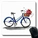 Produktbild Gsgdae Mauspad für Reisen mit Wasserfarbe, Blauer Fahrradkorb, Blumen auf dem Fahrrad, Retro-weiß, isolierend, länglich, 20,1 x 24,1 cm, rutschfest