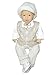 6 piece children christening suit dress with jacket, shirt, pants, embroidered vest, bow tie and hat, size 80-86, L27
