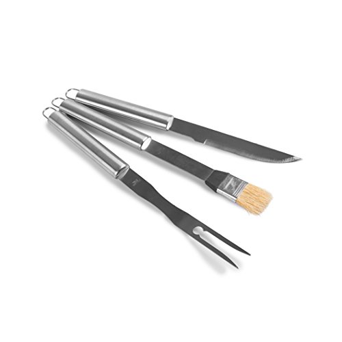 Rustler RS-0555 Grillbesteck Set im Aluminium Koffer, 3-teilig, silber, 45 x 24 x 45 cm - 2
