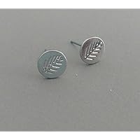 Selia rund circle Ohrring round Ohrstecker kreis Olivenzweig Silber handgemacht Modeschmuck Schmuck, minimalistisch
