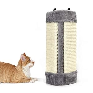 Nobleza – Rascador de Gatos para Esquina de Pared. Afilador de Garras de sisal. Color Gris, L41 * W24 * H2.5CM
