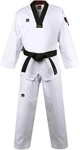 Mooto Korea Taekwondo Basic 4.5 Uniform BS4.5 Dobok Schwarzer Hals WT Logo Anzug Anzüge Kampfsport MMA Gym Academy School Training Match Anfänger