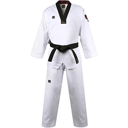 Mooto Korea Taekwondo Basic 4.5 Uniform BS4.5 Dobok Schwarzer Hals WT Logo Anzug Anzüge Kampfsport MMA Gym Academy School Training Match Anfänger