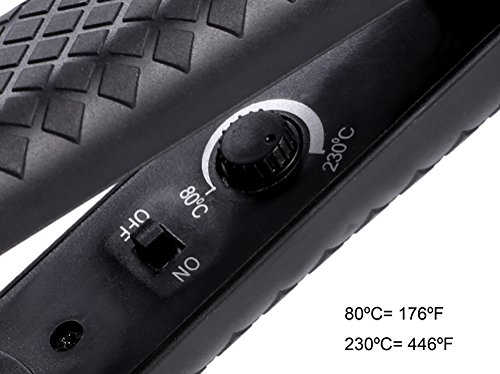 ACEVIVI Haarglätter Elektrisch Thermostat Keramikbeschichtung Straightener mit EU Stecker Schwarz - 8